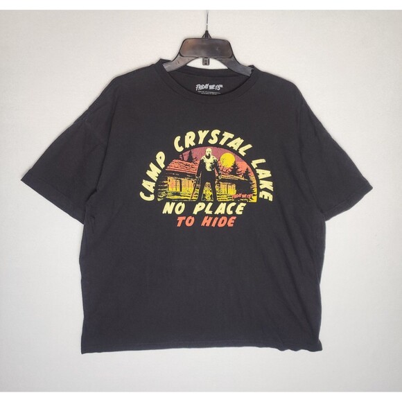 Friday The 13th Camp Crystal Lake Horror Black T-Shirt Men's Size XL - Picture 1 of 4